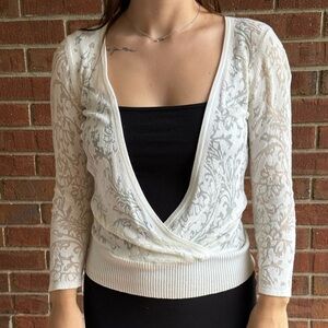 Elegant Ivory Lace Cardigan